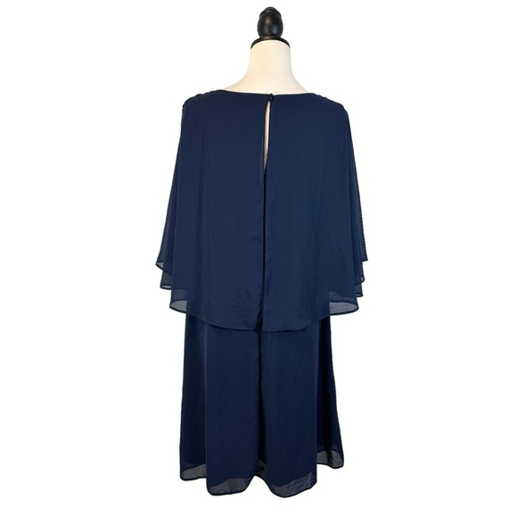 ASOS Maternity Dress Blue Sleeveless Chiffon Overlay NWT Size 14 (B31#10) - Picture 5 of 12